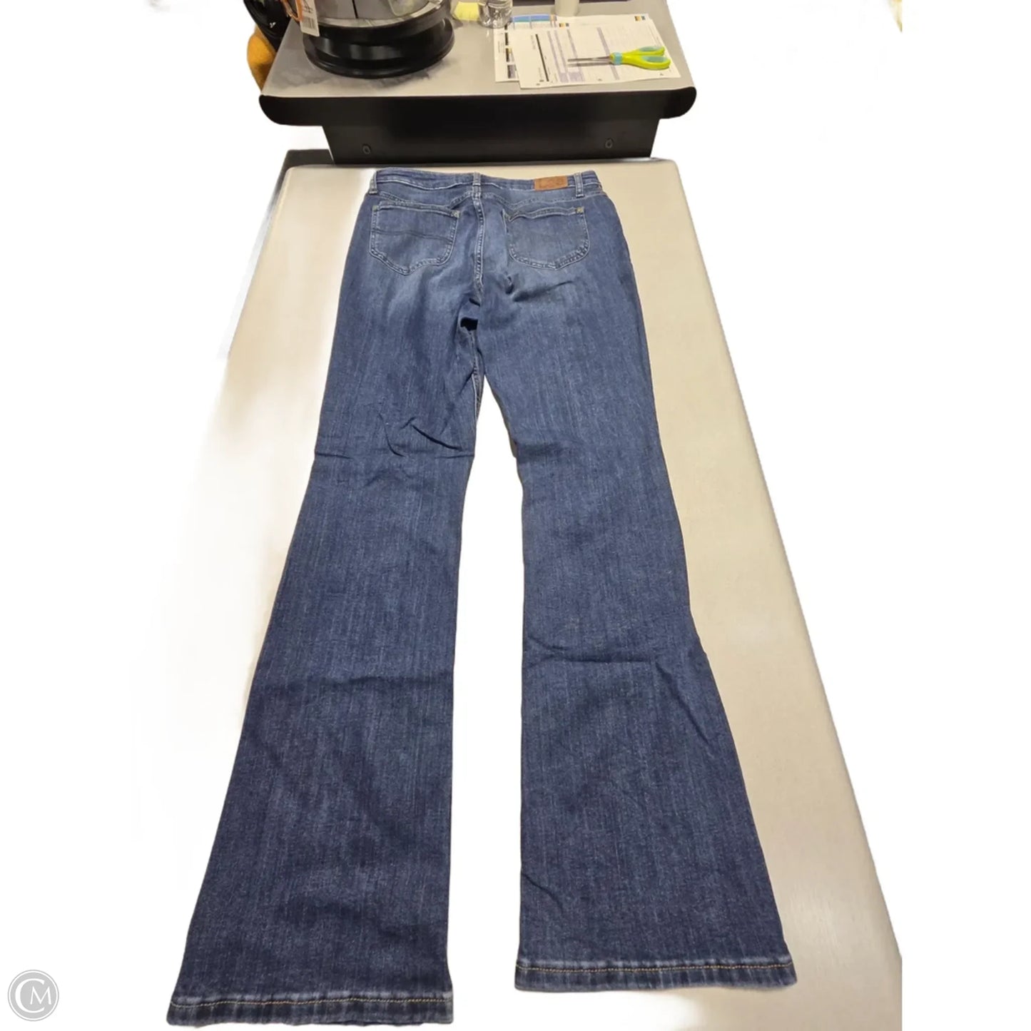 Jeans Boot Cut By Lee In Blue Denim, Size: 12l