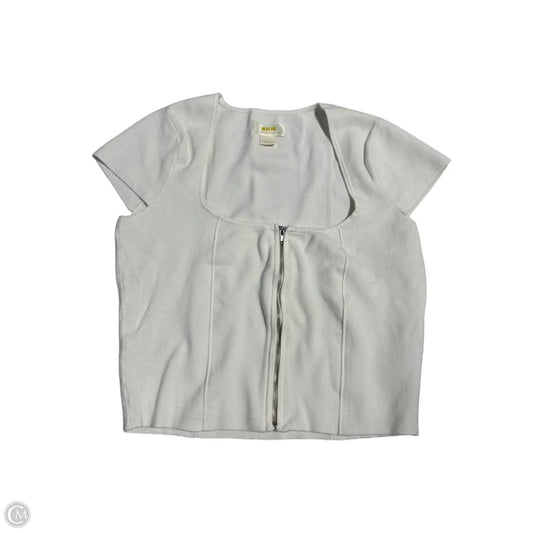 Top Short Sleeve By Anthropologie In White, Size: S