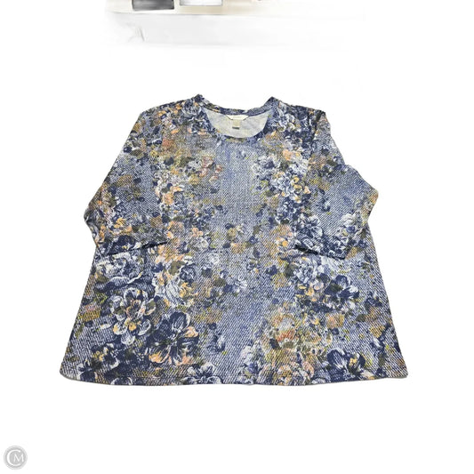 Top 3/4 Sleeve By Cj Banks In Blue, Size: 3x