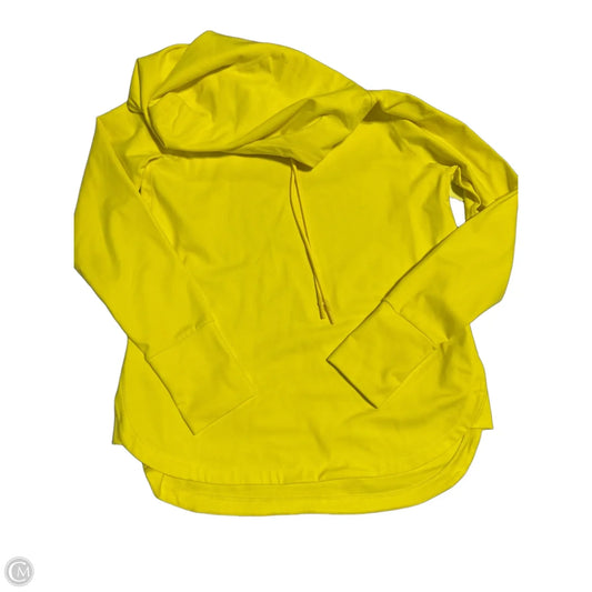 Athletic Top Long Sleeve Hoodie By Mono B In Yellow, Size: M
