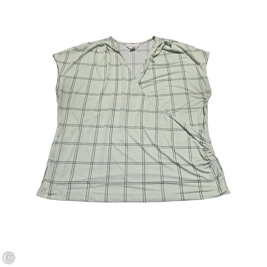 Blouse Short Sleeve By Liz Claiborne In Green, Size: L