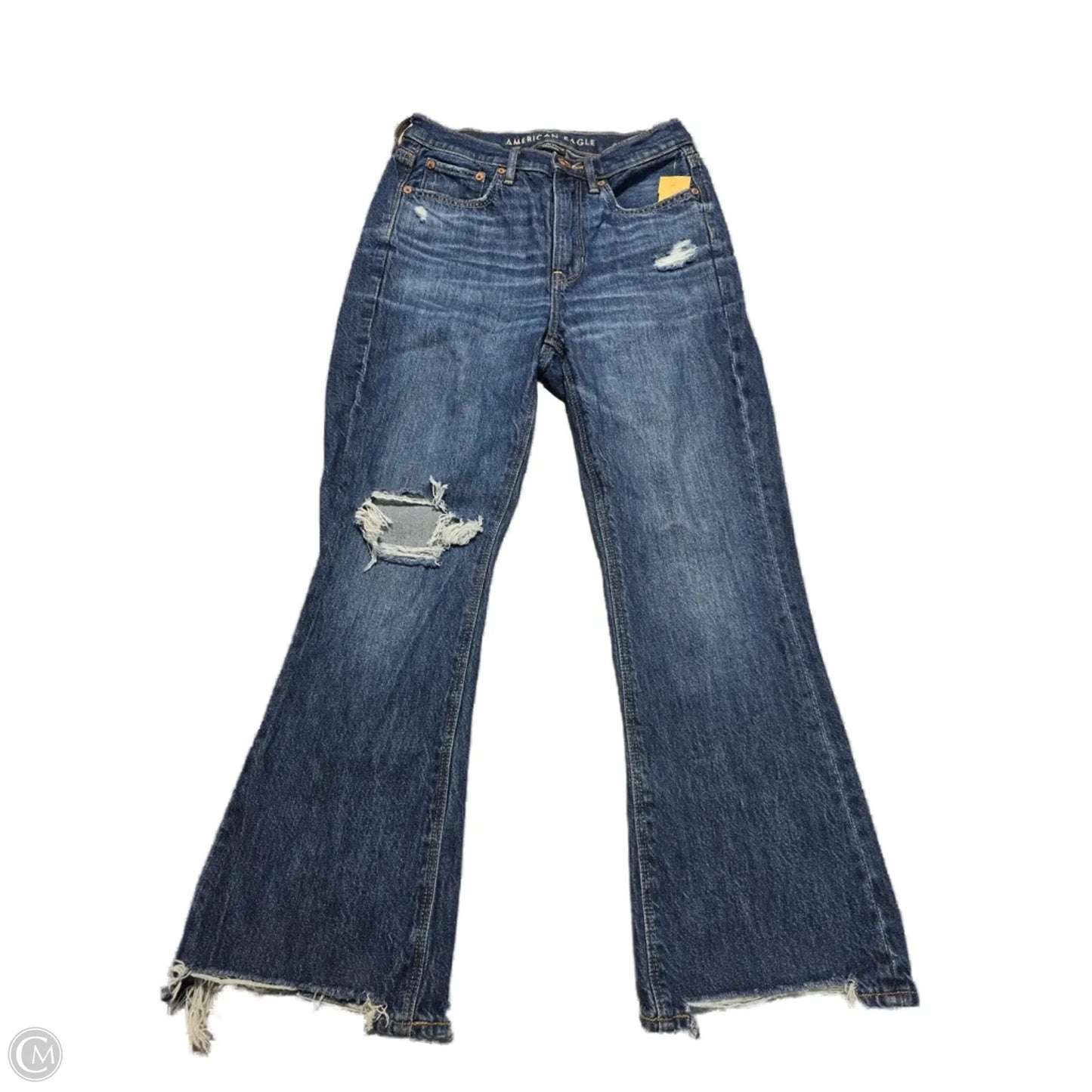 Jeans Wide Leg By American Eagle In Blue Denim, Size: 0
