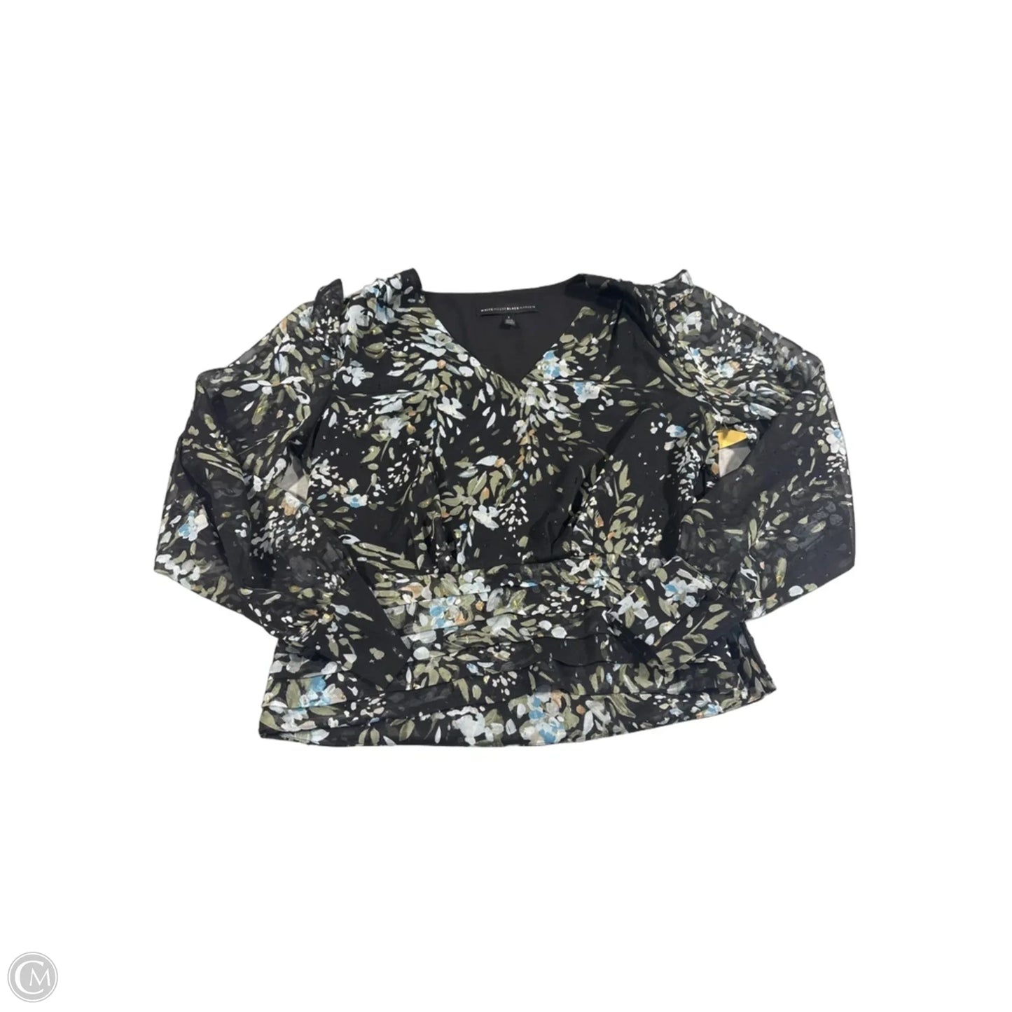 Blouse Long Sleeve By White House Black Market In Black, Size: Xs