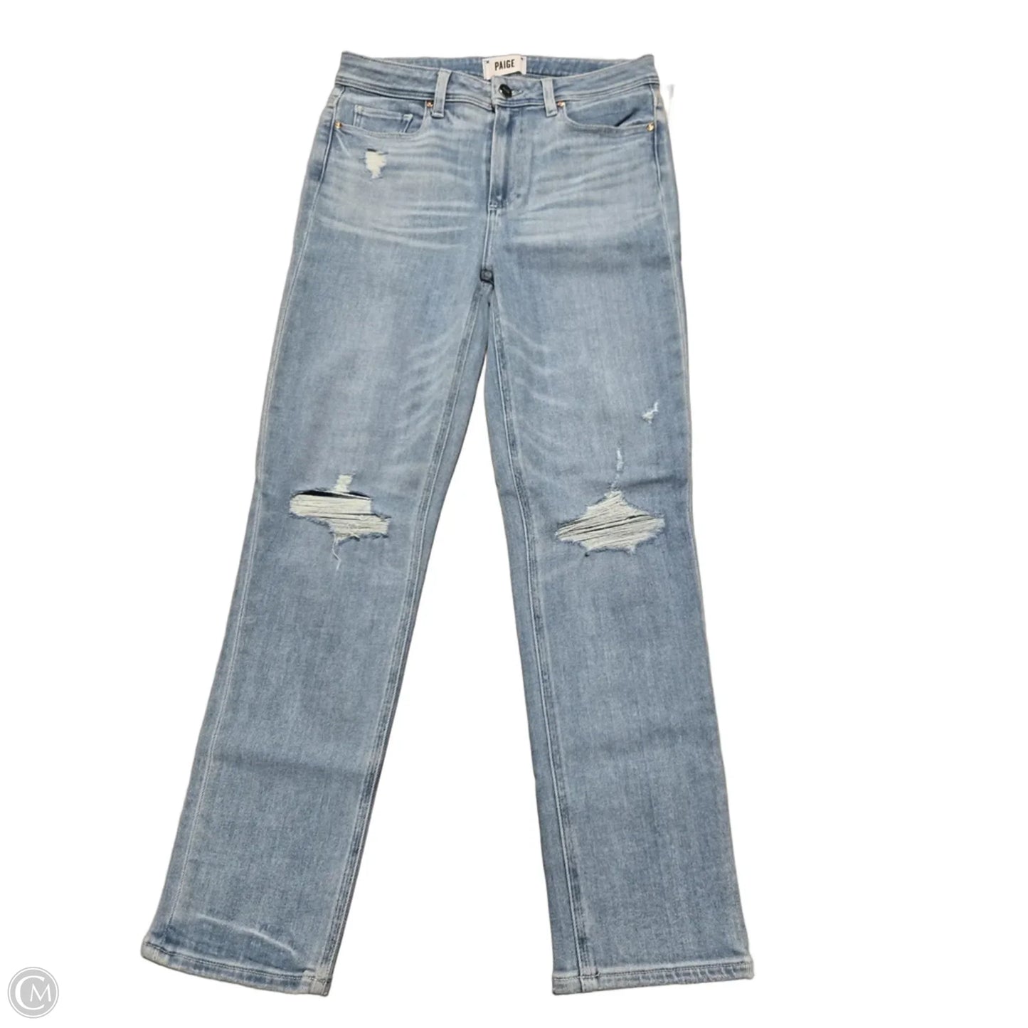 Jeans Straight By Paige In Blue Denim, Size: 6