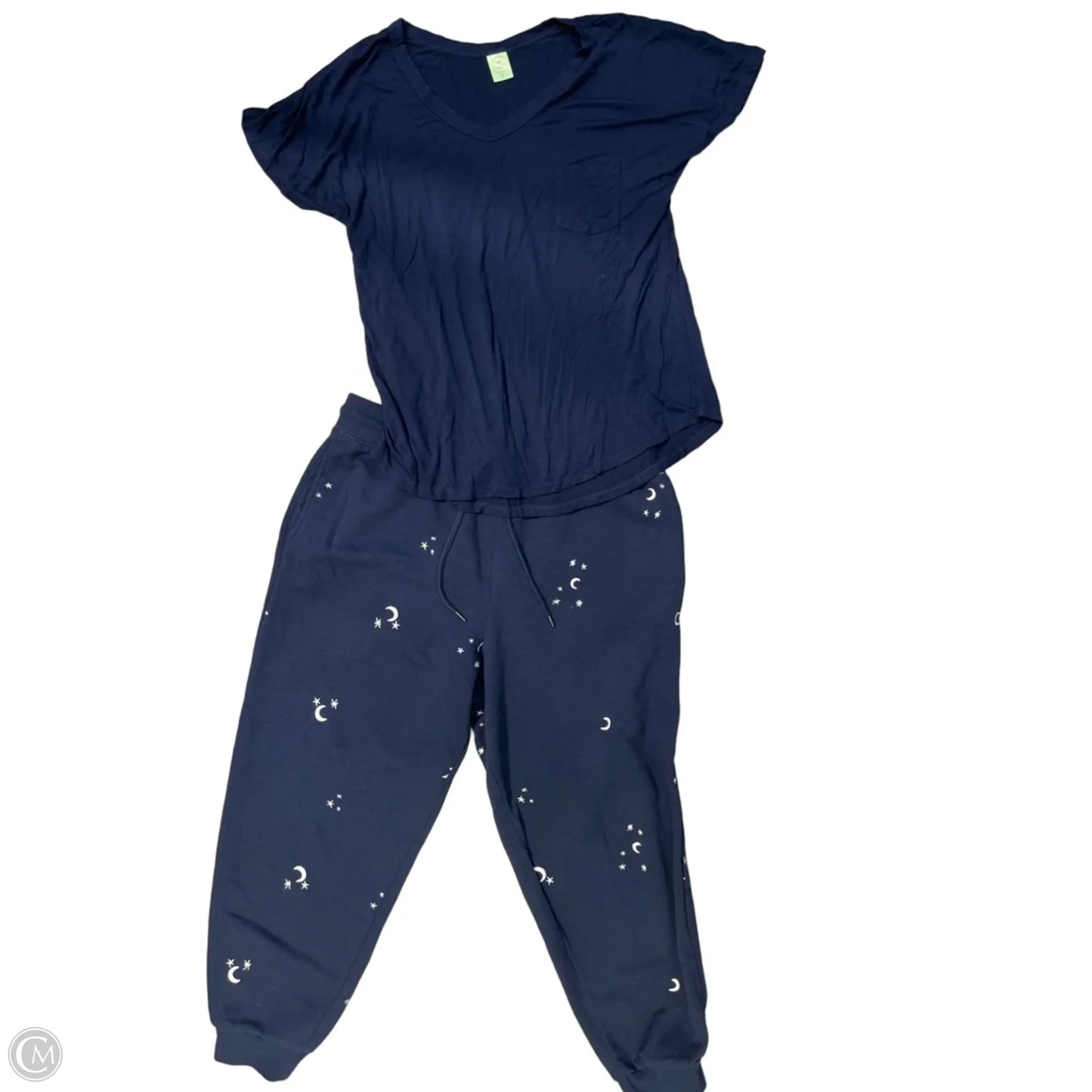 Top 2pc Short Sleeve By Cme In Navy, Size: L