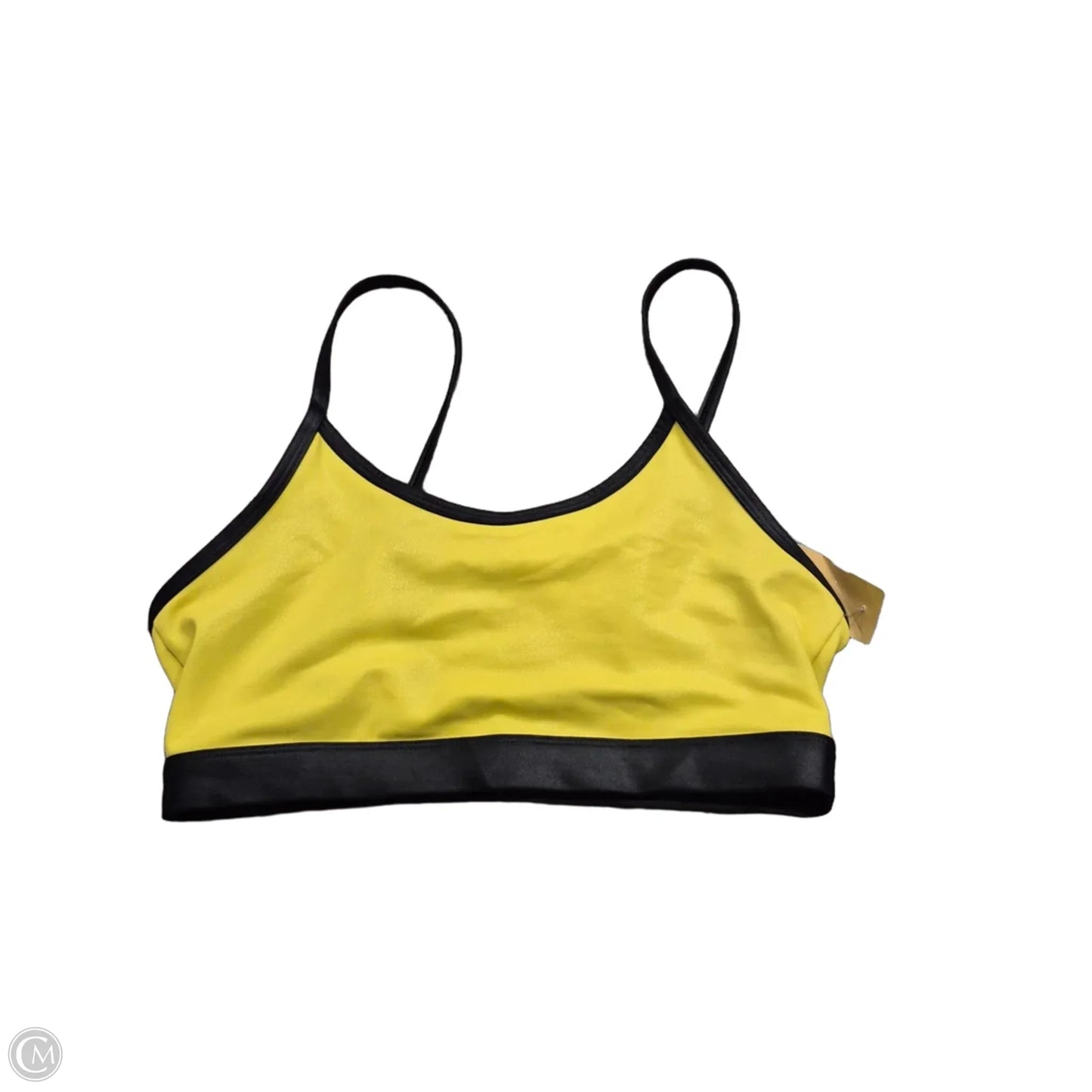 Athletic Bra By Zyia In Black & Yellow, Size: L