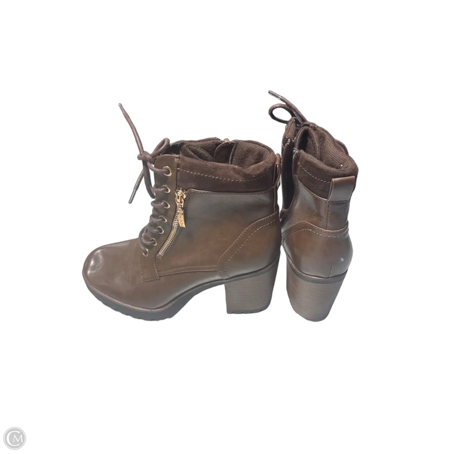 Boots Ankle Heels By Cmc In Brown, Size: 10