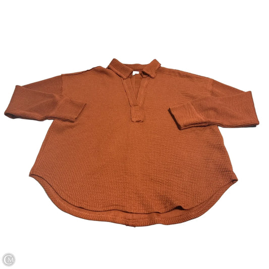 Top Long Sleeve By Blu Pepper In Orange, Size: Xl