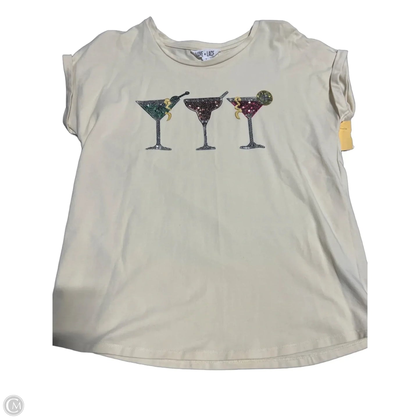 Top Short Sleeve By Cmc In Tan, Size: S