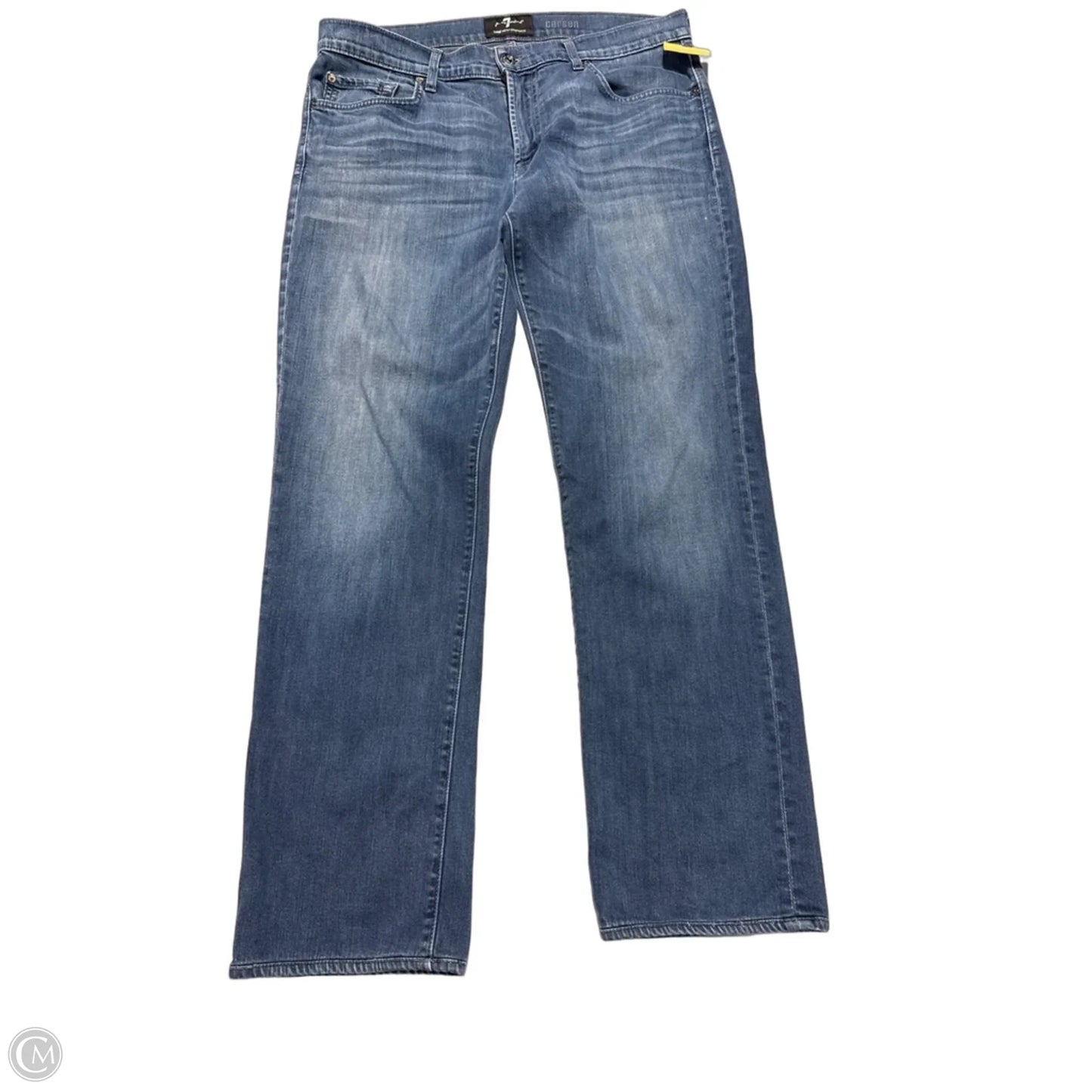 Jeans Straight By 7 For All Mankind In Blue Denim, Size: 14