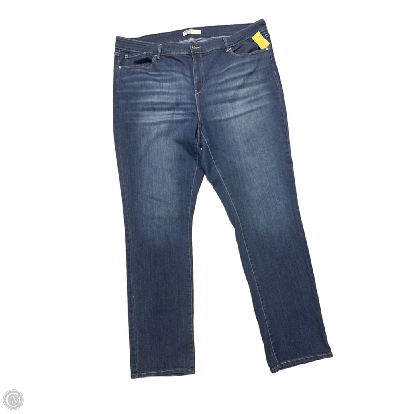 Jeans Straight By Levis In Blue Denim, Size: 22