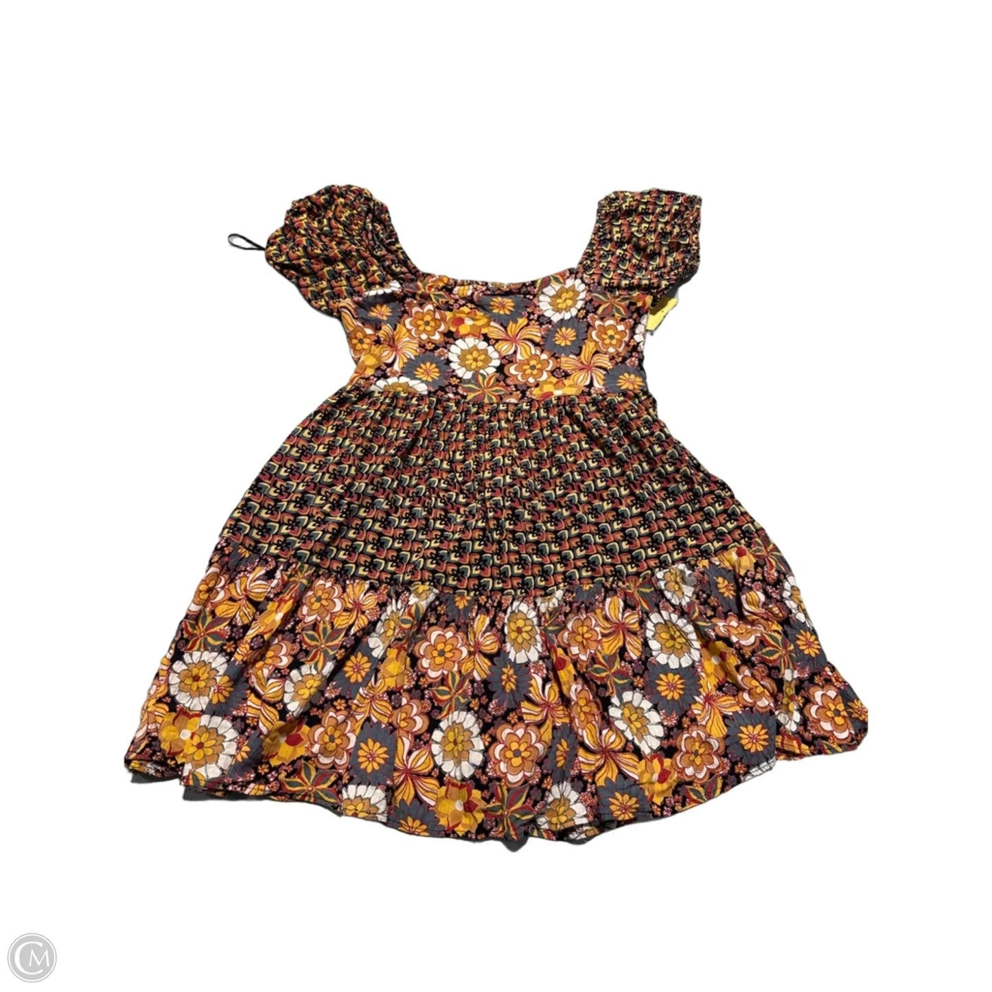 Dress Casual Short By Angie In White & Yellow, Size: S
