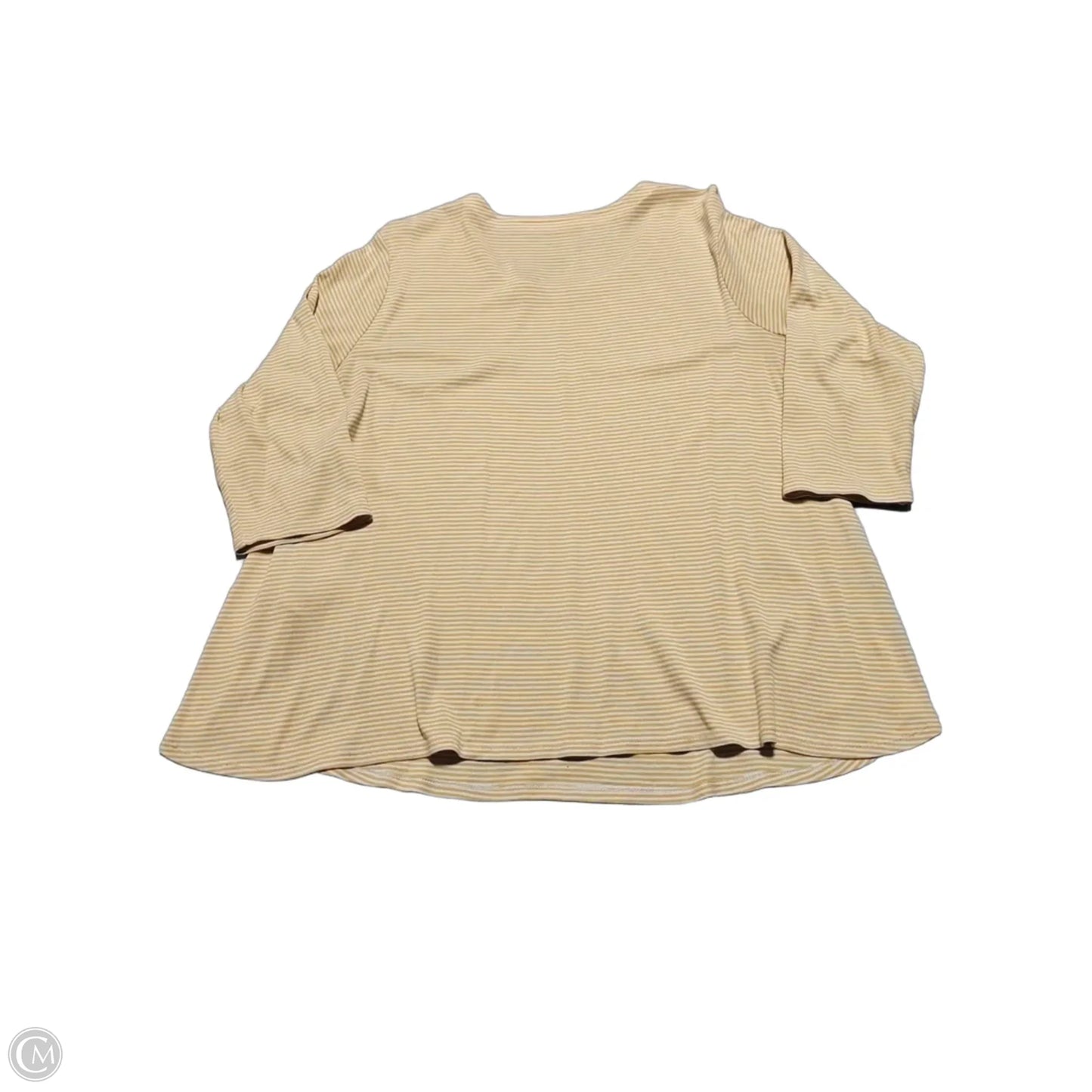 Top 3/4 Sleeve By J. Jill In White & Yellow, Size: Xlp