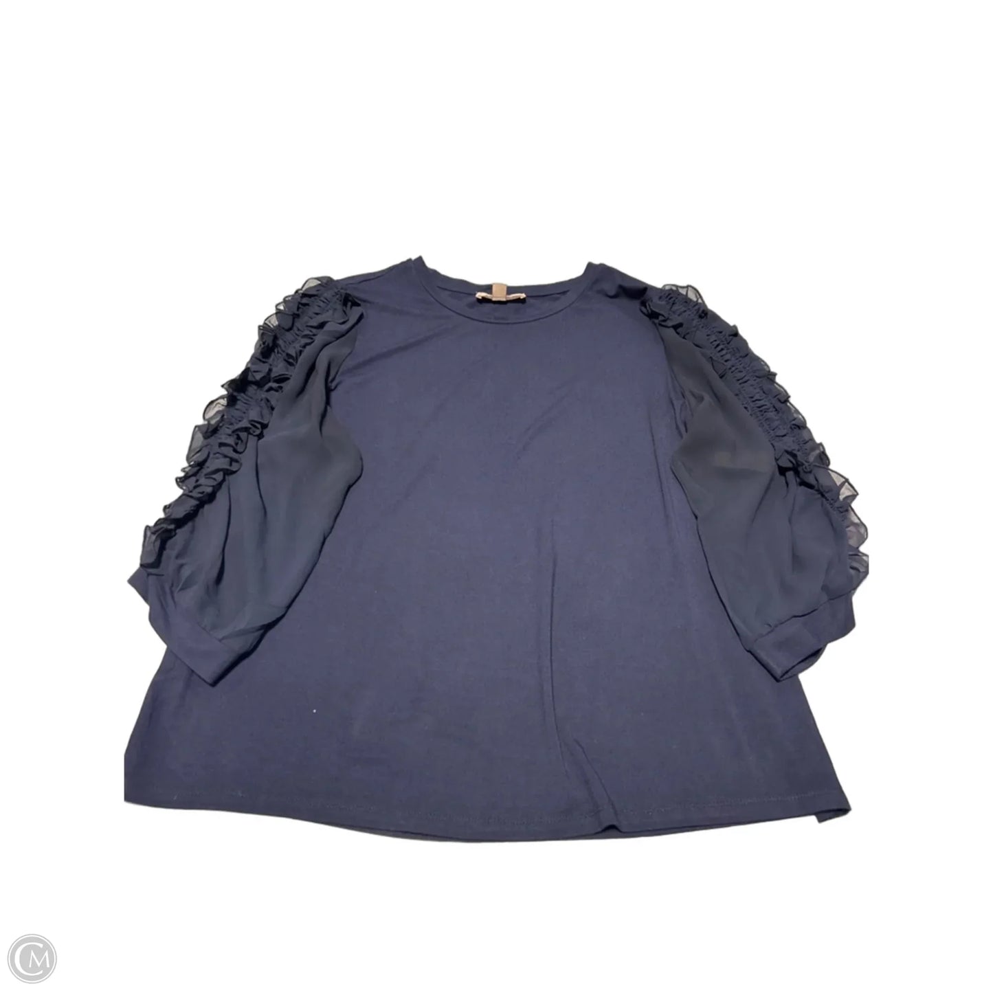 Top 3/4 Sleeve By Philosophy In Navy, Size: 1x