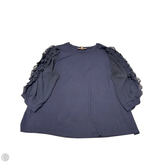 Top 3/4 Sleeve By Philosophy In Navy, Size: 1x