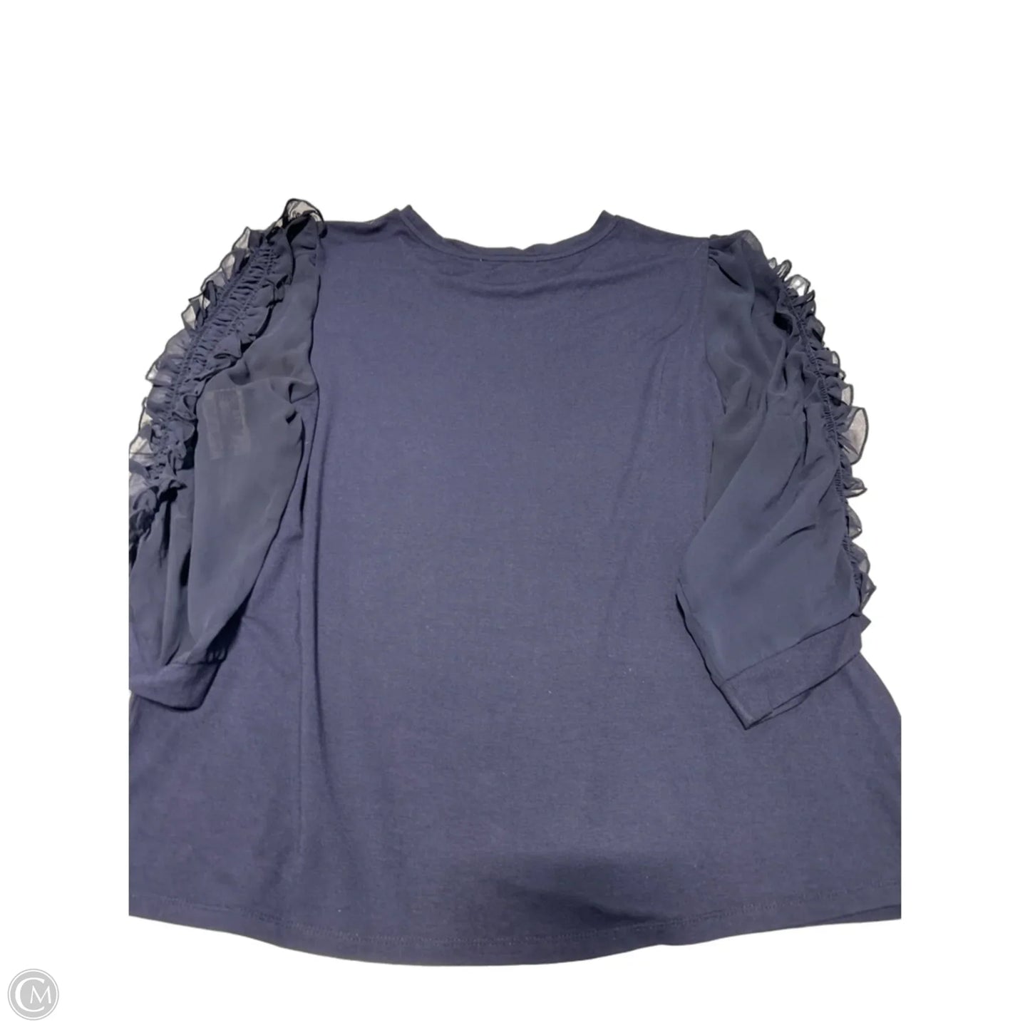 Top 3/4 Sleeve By Philosophy In Navy, Size: 1x