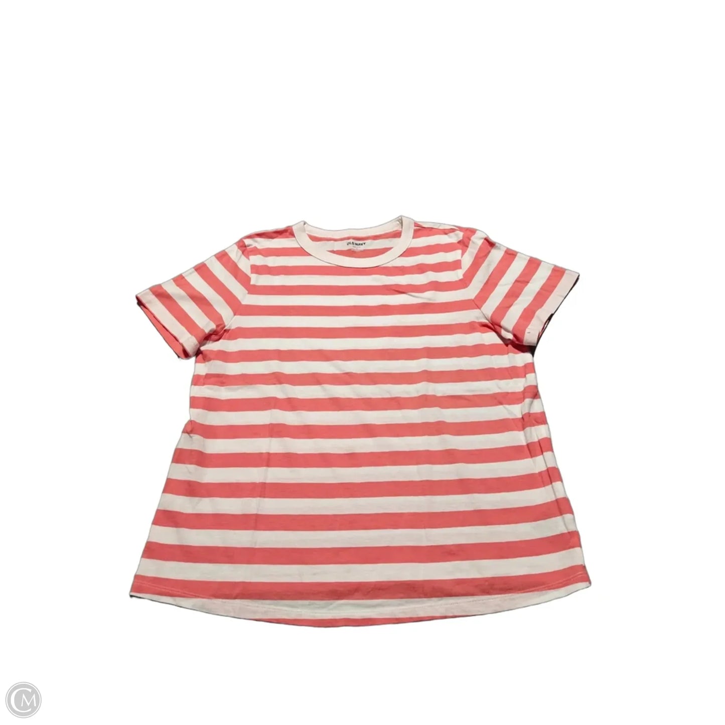 Top Short Sleeve By Old Navy In Pink & White, Size: M