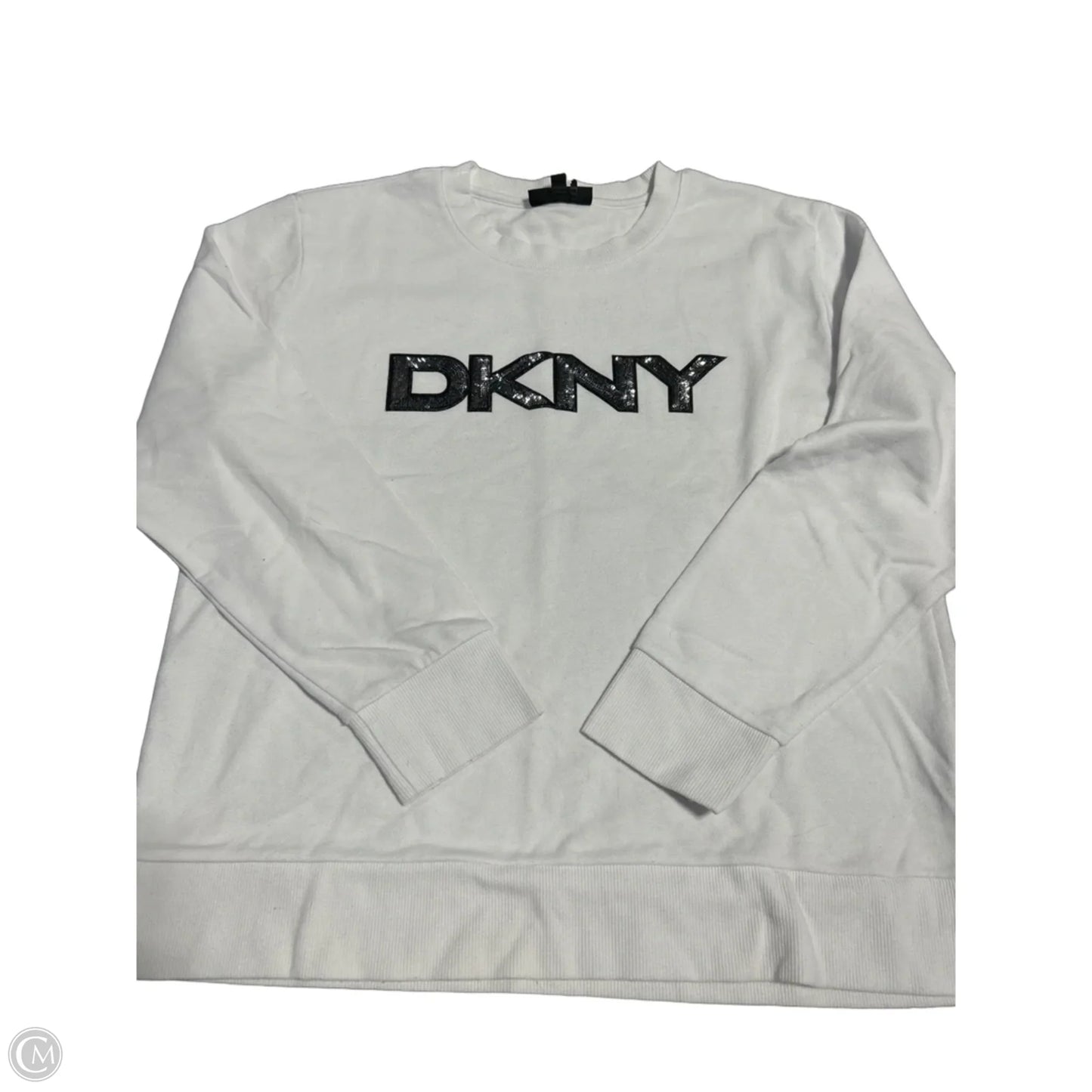 Top Long Sleeve By Dkny In White, Size: L