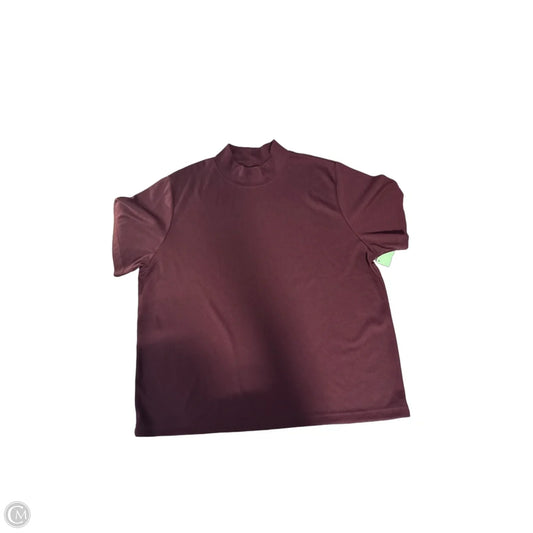 Top Short Sleeve By Cj Banks In Maroon, Size: 2x