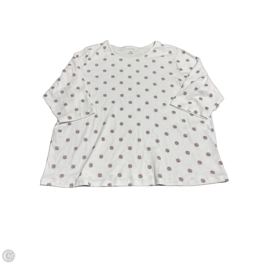 Top 3/4 Sleeve By Cj Banks In White, Size: 3x