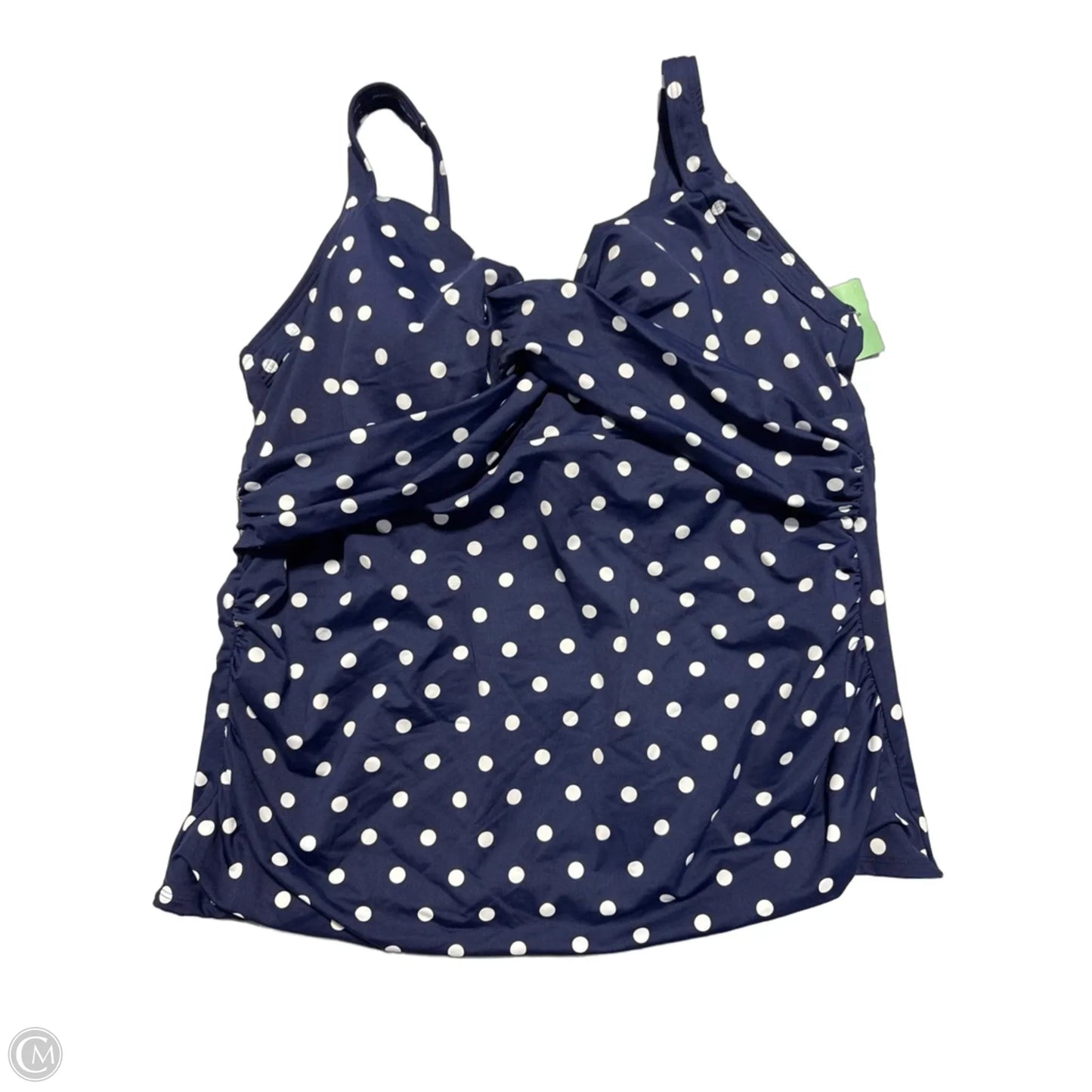 Swimsuit Top By Lands End In Blue & White, Size: 1x