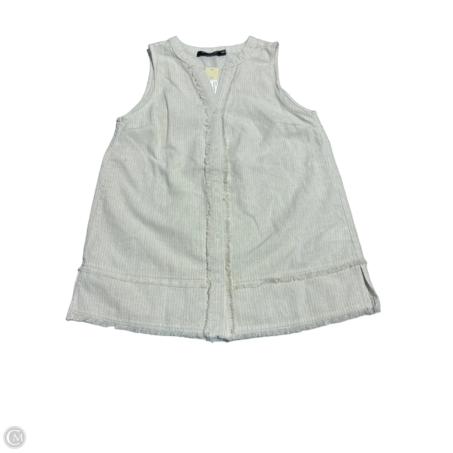 Tank Top By Doe & Rae In Cream & Tan, Size: S
