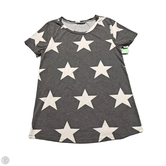 Top Short Sleeve By Bombom In Grey & White, Size: S