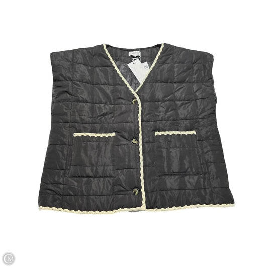 Vest Faux Fur & Sherpa By Annie In Black, Size: Xl