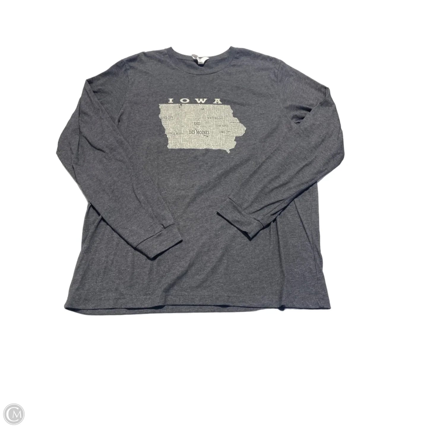 Top Long Sleeve By Canvas In Grey, Size: 2x