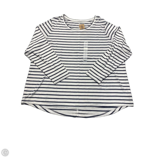 Top 3/4 Sleeve By Duluth Trading In Grey & White, Size: 2x