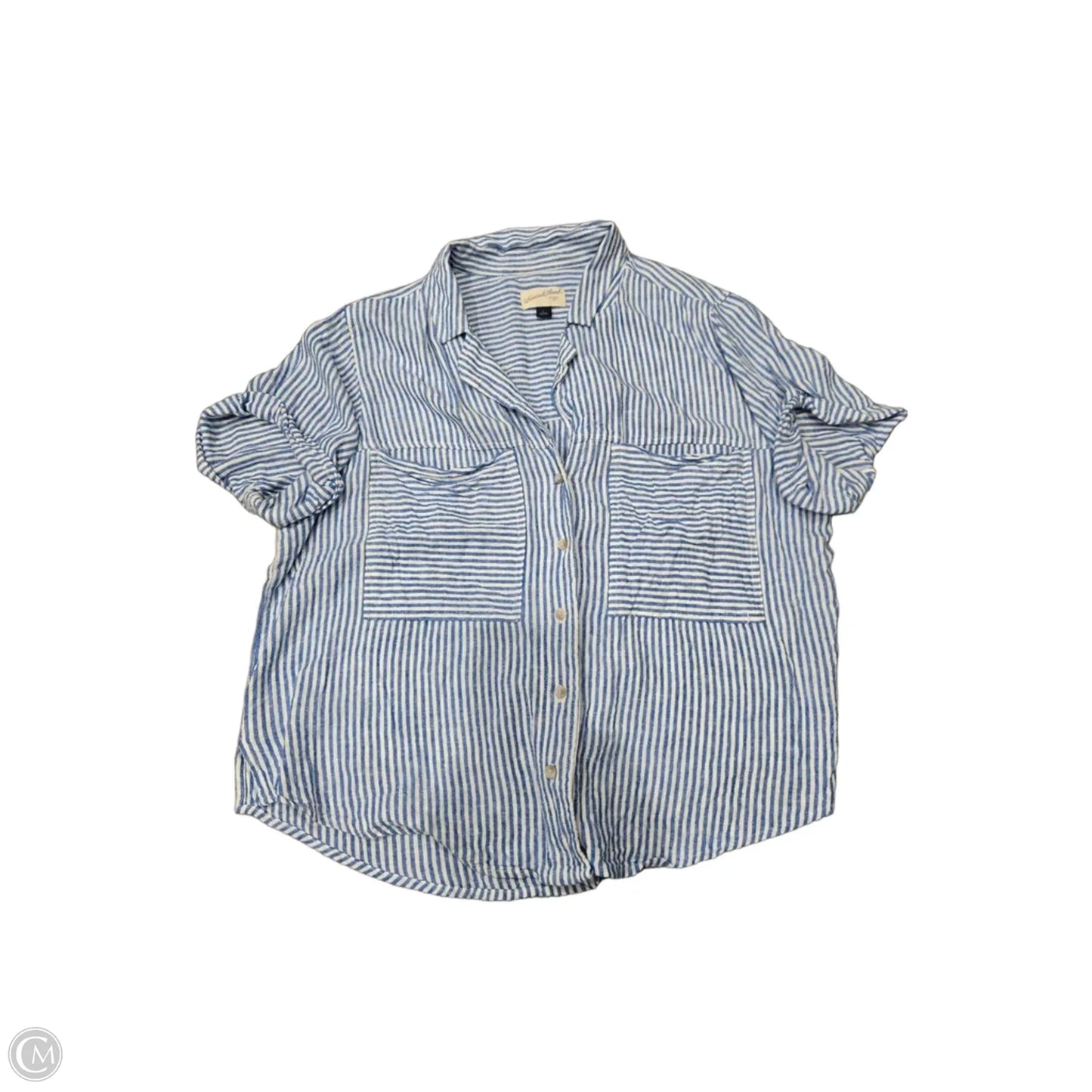 Top Short Sleeve By Universal Thread In Striped Pattern, Size: L
