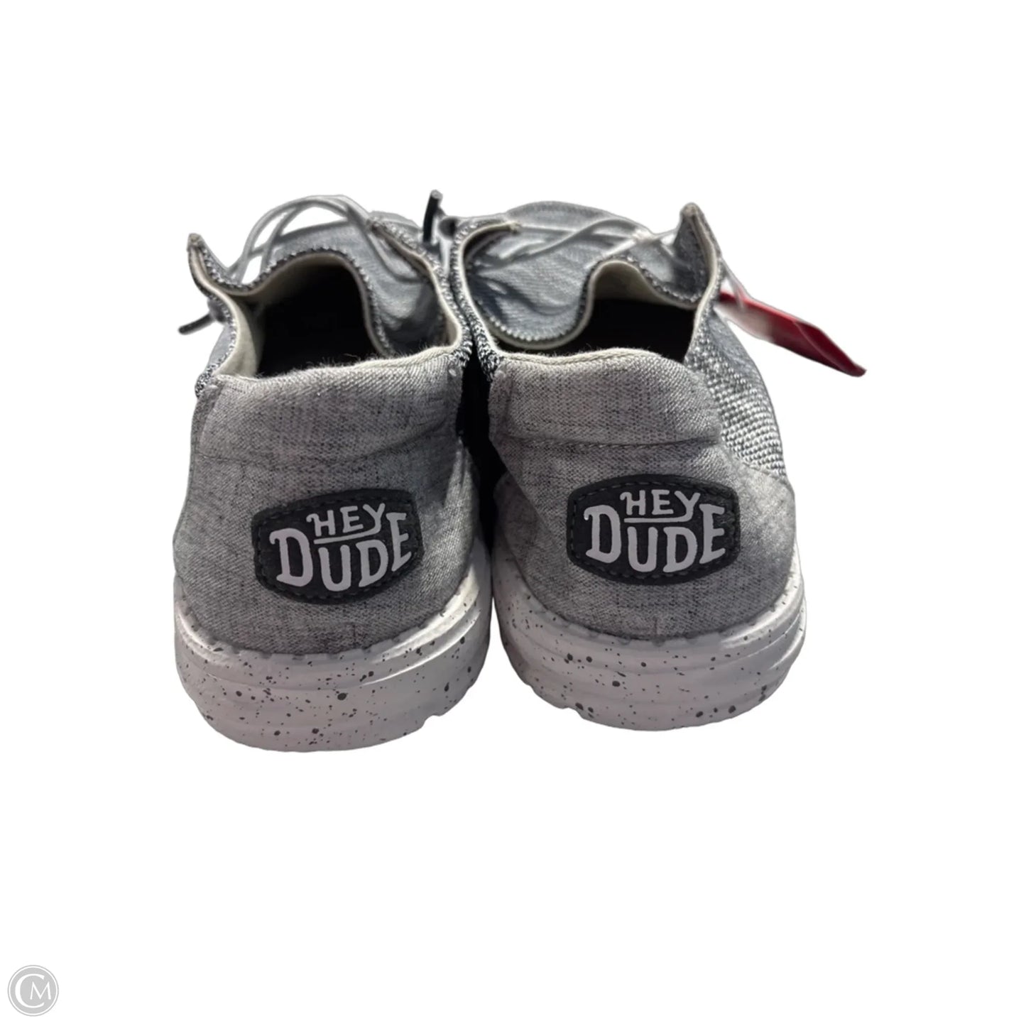 Shoes Flats By Hey Dude In Black & Grey, Size: 10