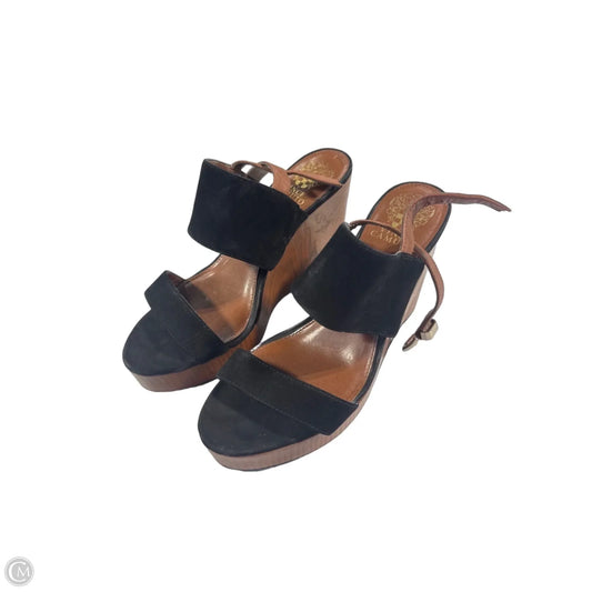 Shoes Heels Wedge By Vince Camuto In Black & Brown, Size: 8