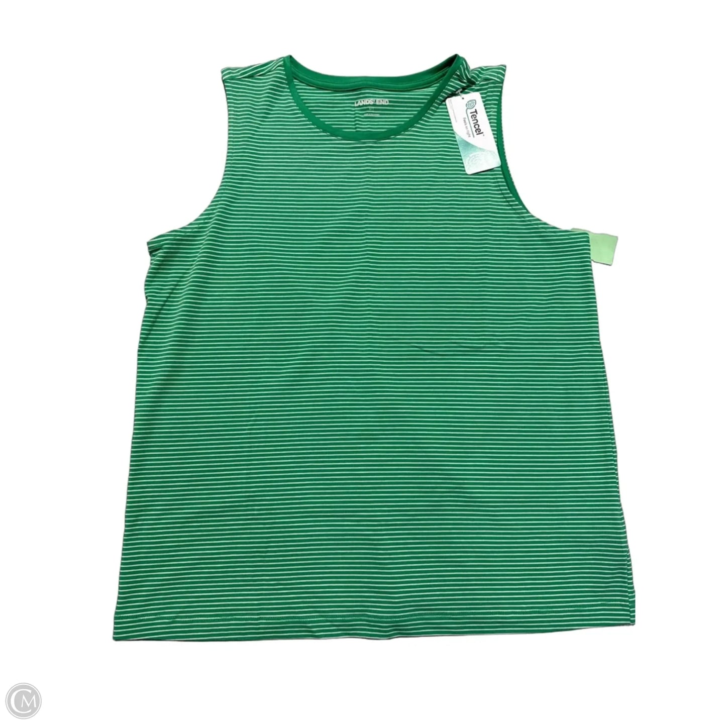 Tank Top By Lands End In Grey & White, Size: L