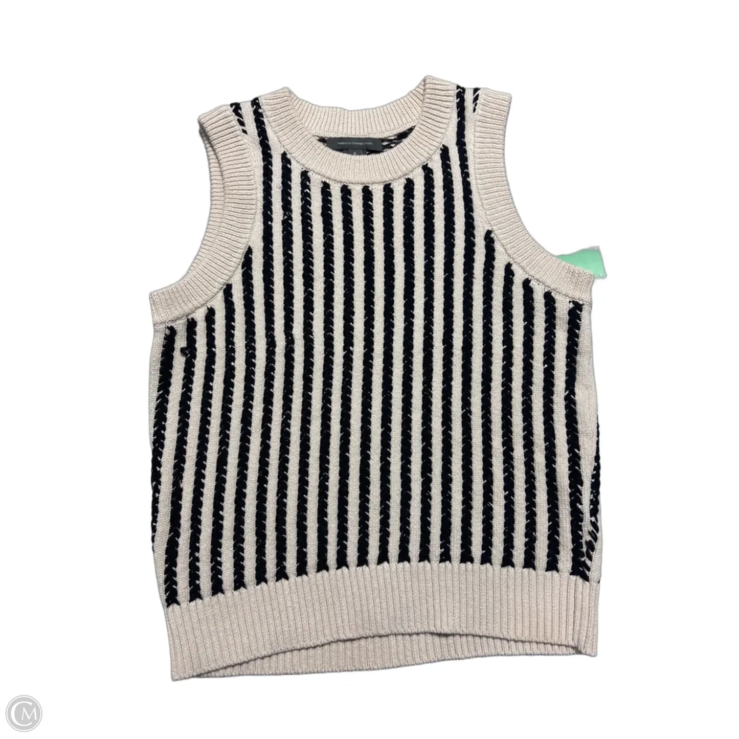 Sweater Short Sleeve By French Connection In Black & Tan, Size: S