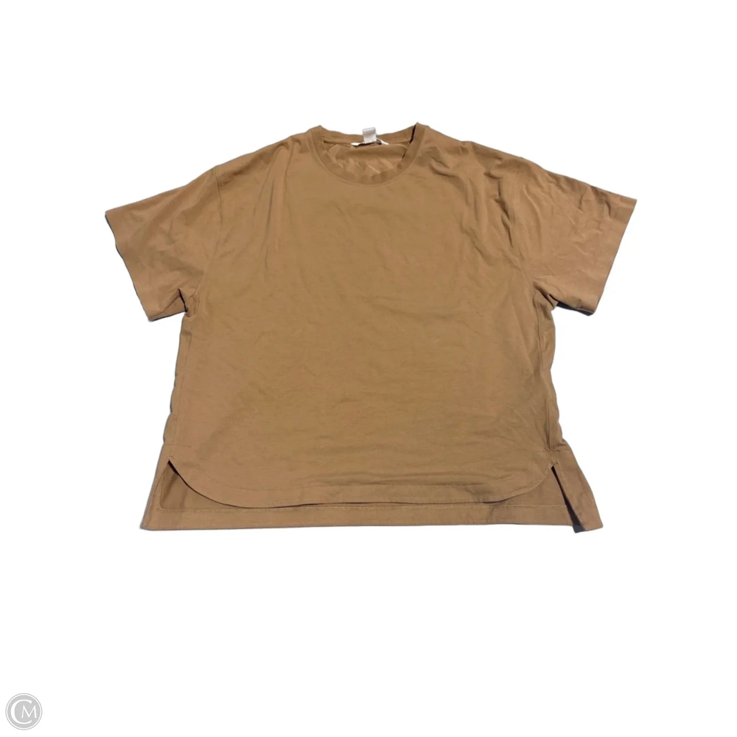 Top Short Sleeve By Athleta In Tan, Size: L