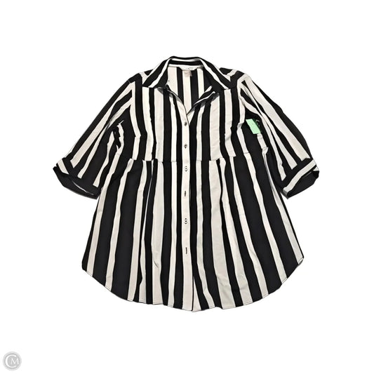 Top 3/4 Sleeve By Nygard Peter In Black & White, Size: L