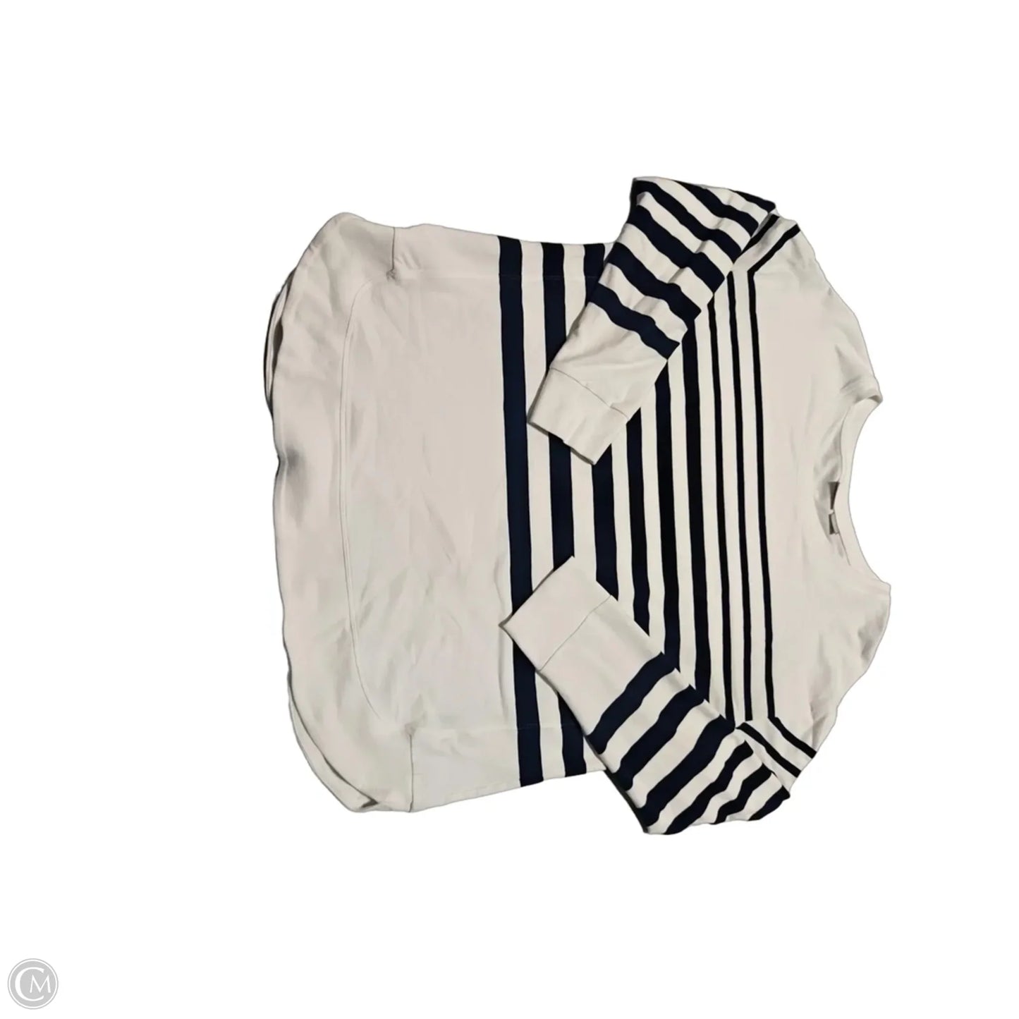 Top Long Sleeve By Chicos In Blue & White, Size: L