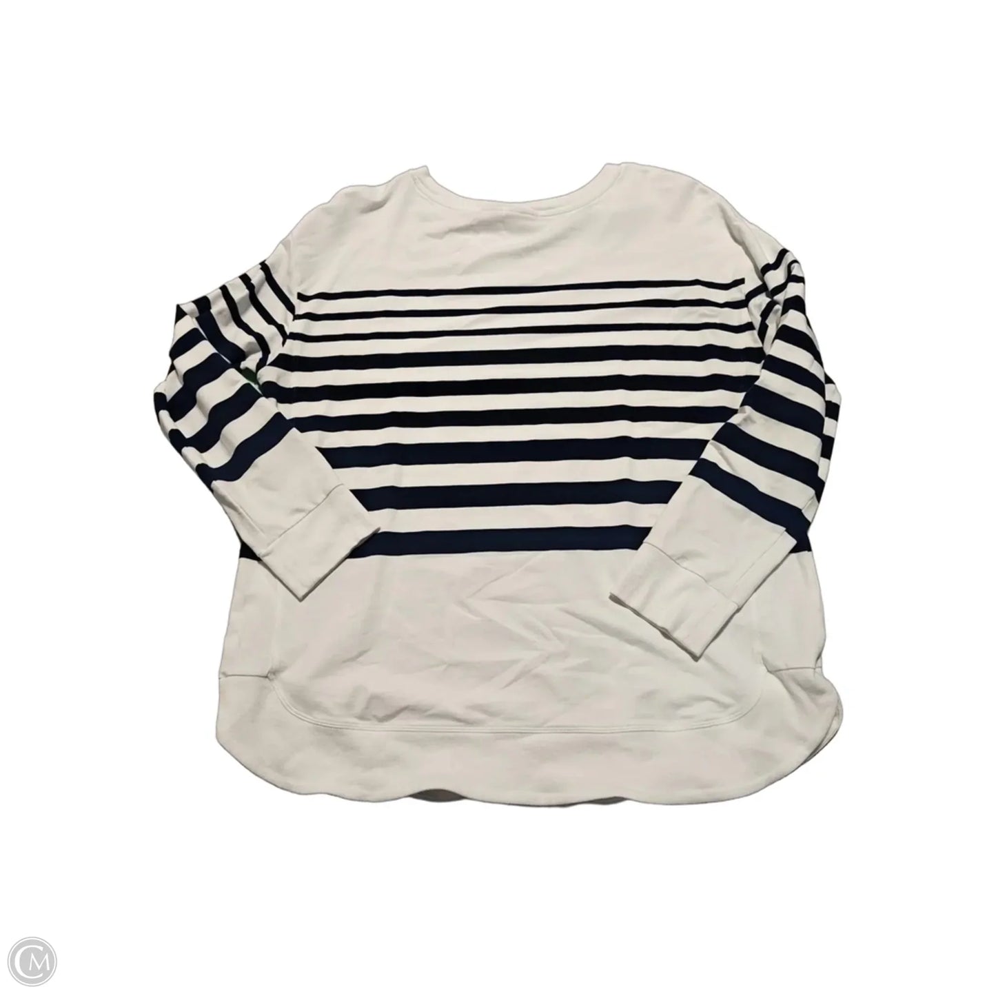 Top Long Sleeve By Chicos In Blue & White, Size: L