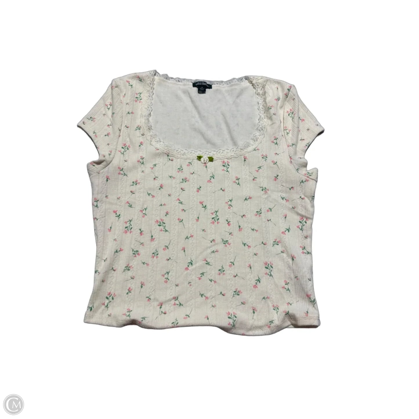 Top Short Sleeve By Wild Fable In Cream, Size: M
