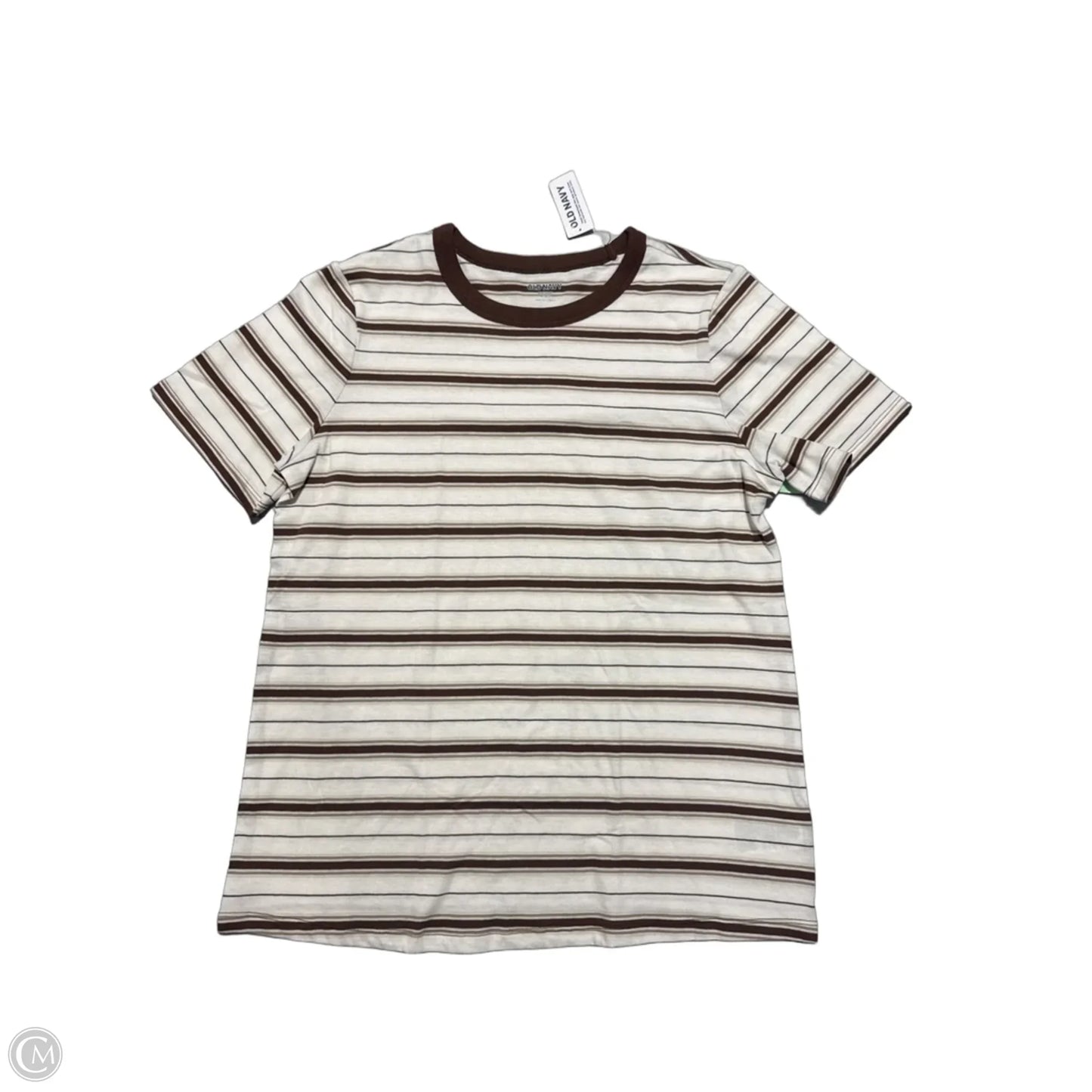 Top Short Sleeve By Old Navy In Brown & White, Size: M