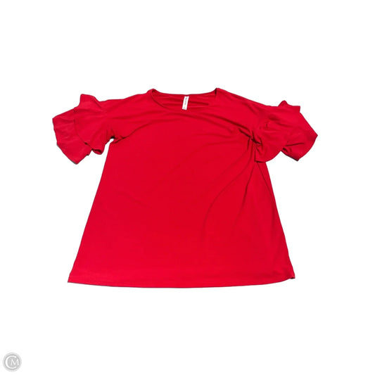 Blouse Short Sleeve By Zenana Outfitters In Red, Size: L