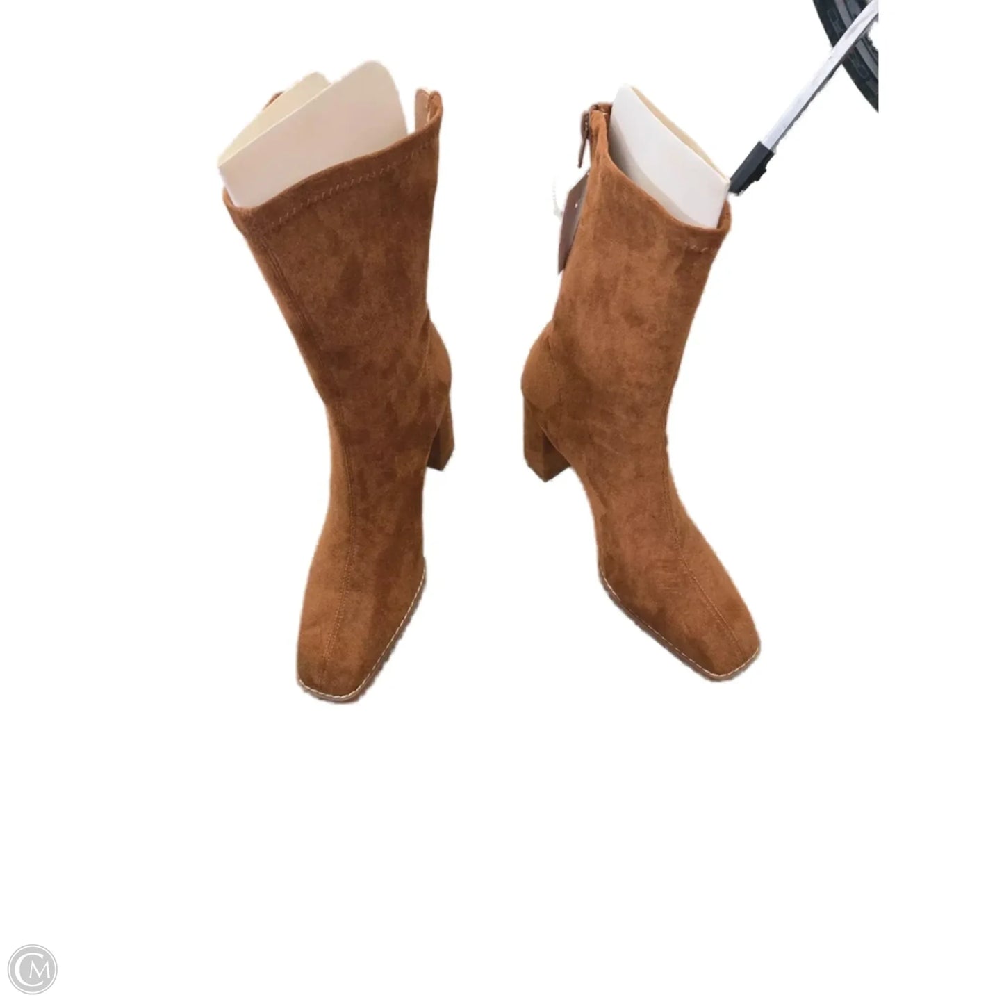 Boots Ankle Heels By Cma In Brown, Size: 10