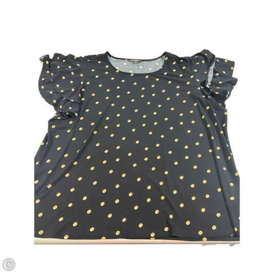 Top Short Sleeve By Adrianna Papell In Navy, Size: 3x