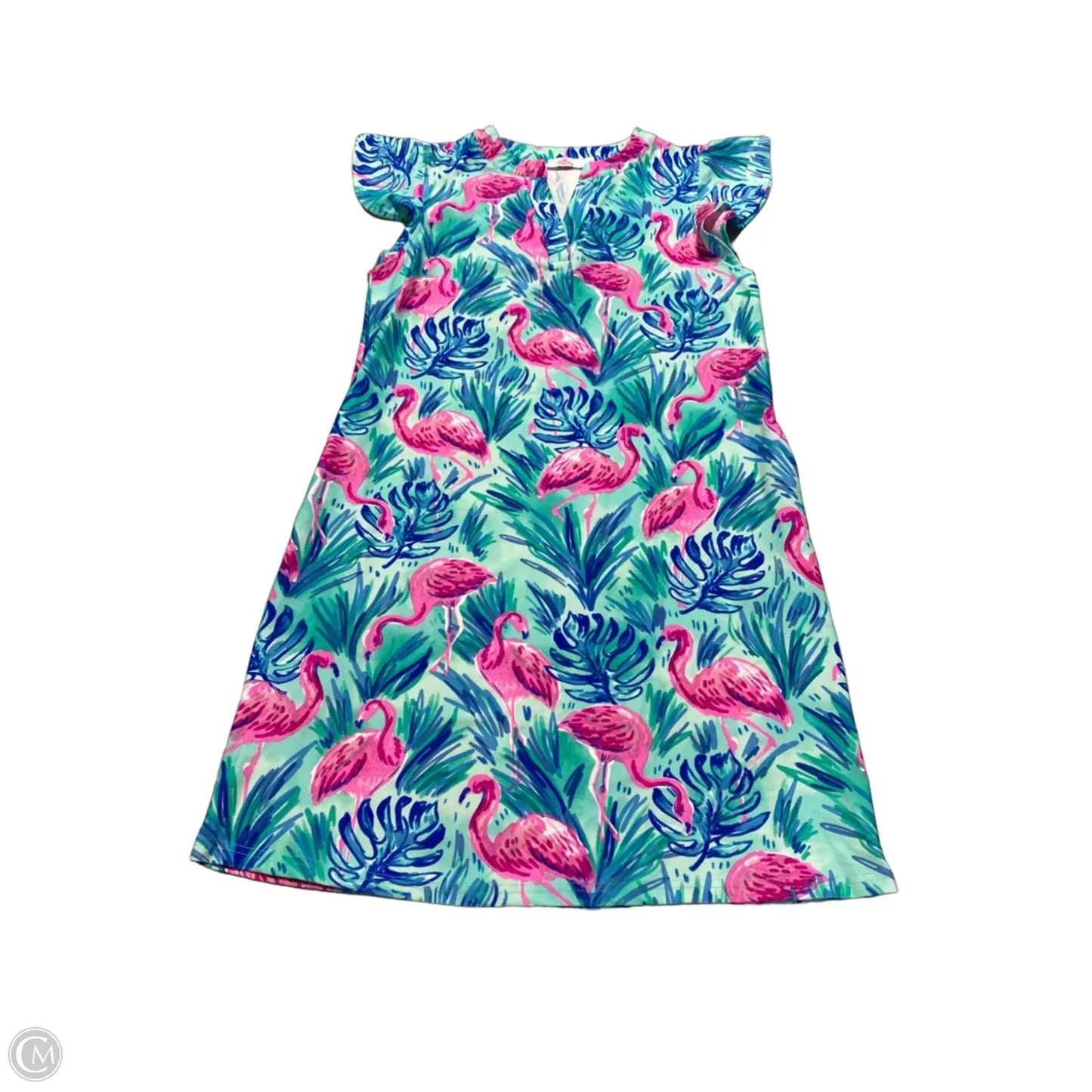 Dress Casual Short By Aryeh In Blue & Pink, Size: S