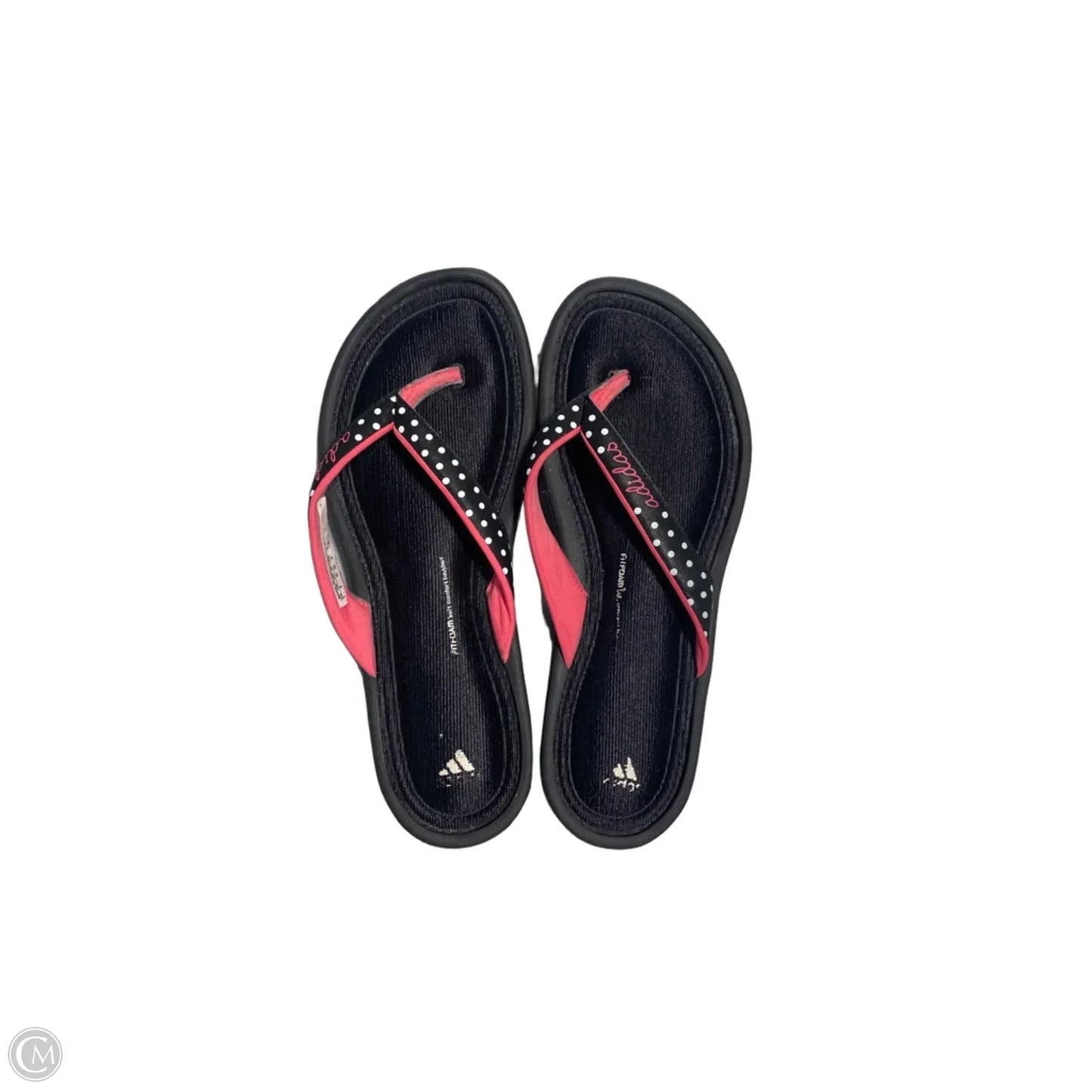Sandals Flats By Adidas In Black & Pink, Size: 7