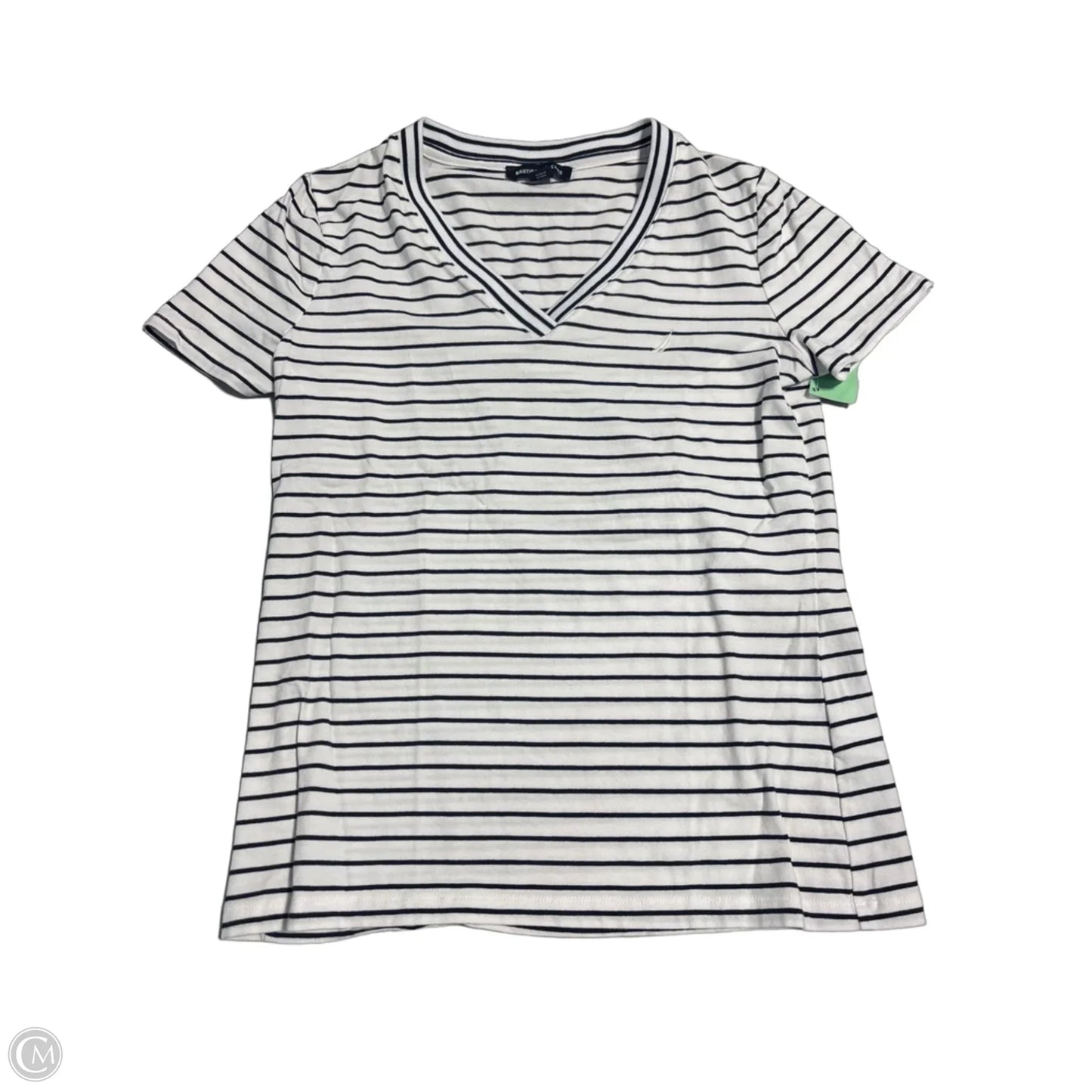 Top Short Sleeve By Nautica In Black & White, Size: S