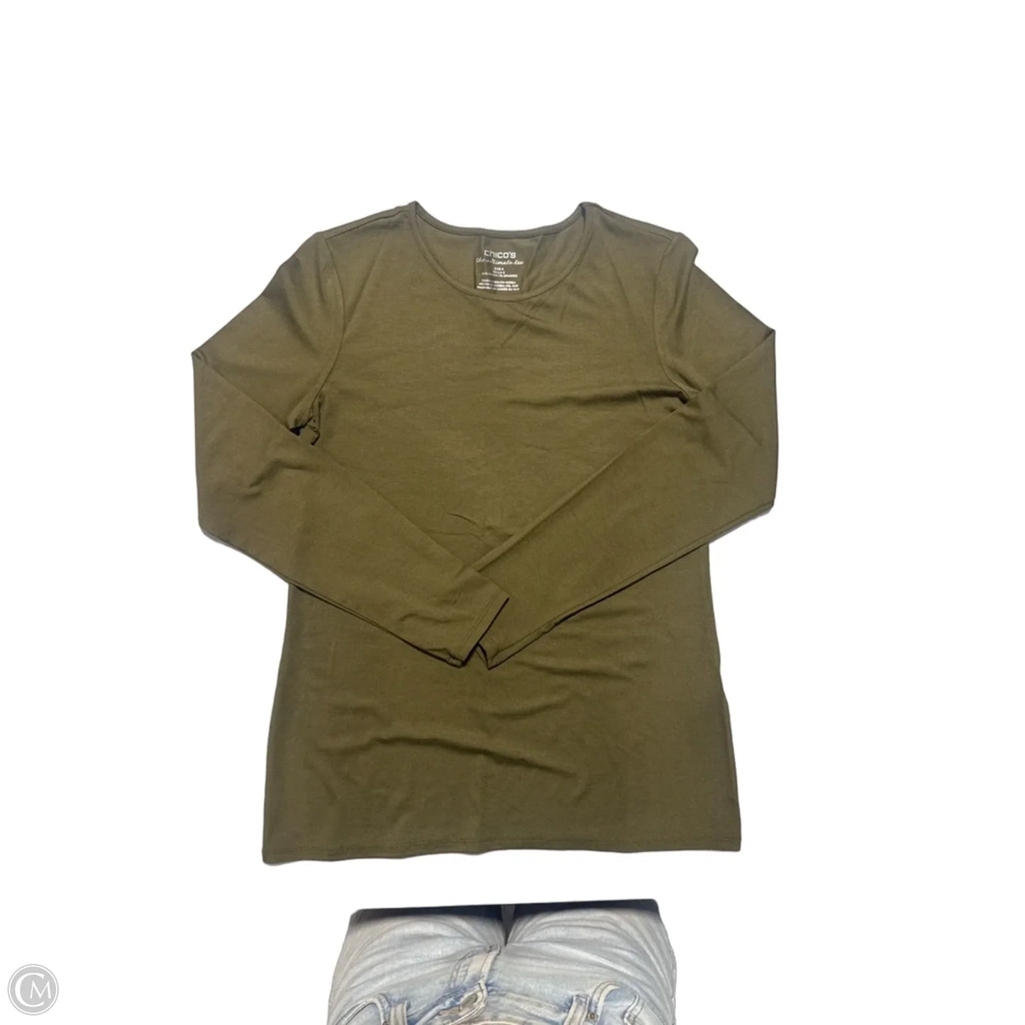 Top Long Sleeve By Chicos In Green, Size: S