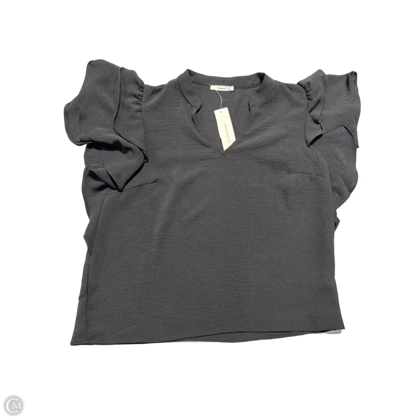 Top Short Sleeve By Timing In Black, Size: M