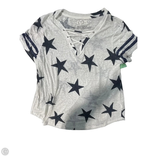 Top Short Sleeve By Maurices In Blue & White, Size: Xl